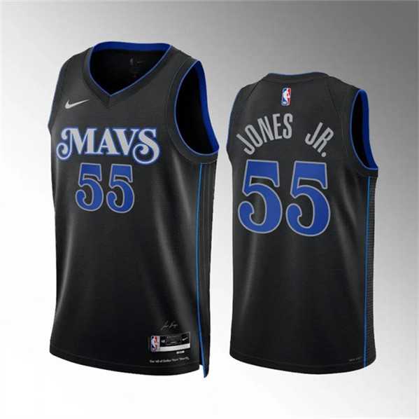 Men%27s Dallas Mavericks #55 Derrick Jones Jr Black 2023-24 City Edition Stitched Basketball Jersey Dzhi->dallas mavericks->NBA Jersey